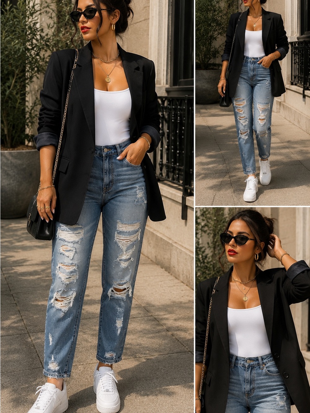 NY& CO SOHO Curvy Boyfriend Distressed Jeans Size 14 NWT